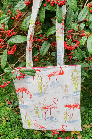 Flamingo Lined Tote Bag