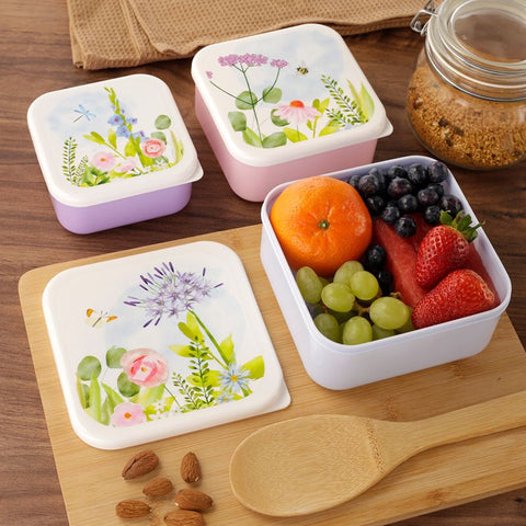 [Botanical Garden Set of 3 Lunch Box Snack Pots] - Botanical Bee & Co