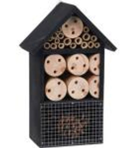 [Black Wooden Bug Hotel] - Botanical Bee & Co