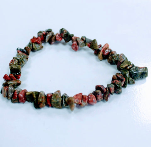 [Green Jasper Chipstone Bracelet] - Botanical Bee & Co