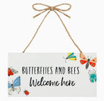 [Butterflies And Bees Handing Garden Sign] - Botanical Bee & Co